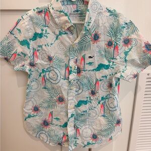 Vineyard Vines White Short-Sleeve Button-Down British Virgin Islands Inspired